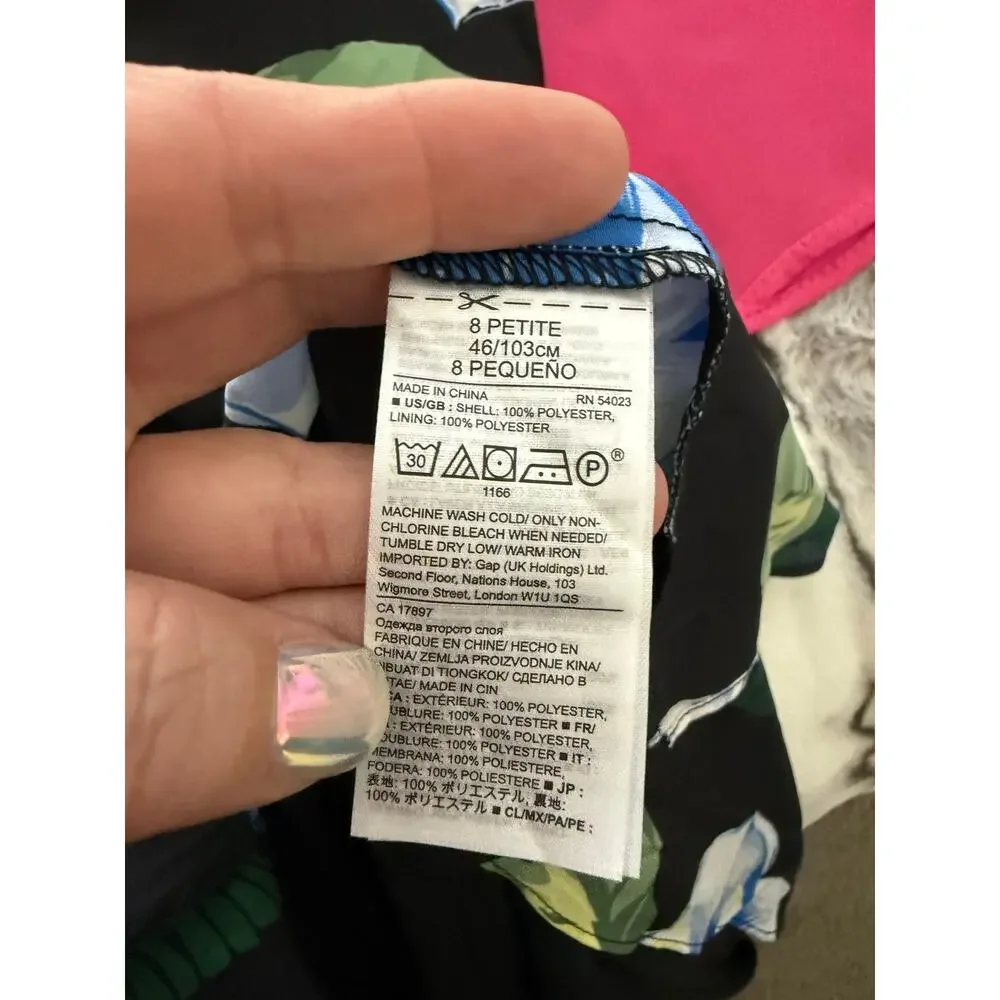 Blue Floral Dress By Banana Republic Size 8 - Picture 5 of 7